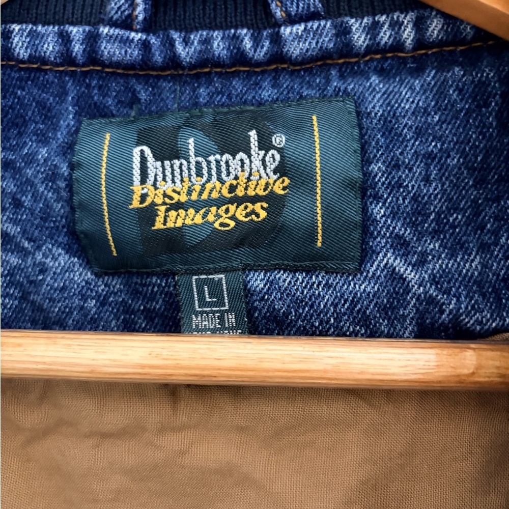 Vintage Dunbrooke Denim and Tan Varsity Jacket - Picture 3 of 7